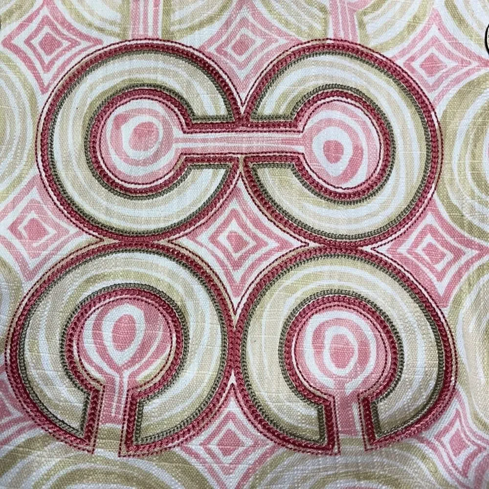 NWT COACH Pink Khaki Multi 17044 Audrey Op Art Leigh Slim Tote
